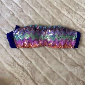 Sequence bandeau swim top